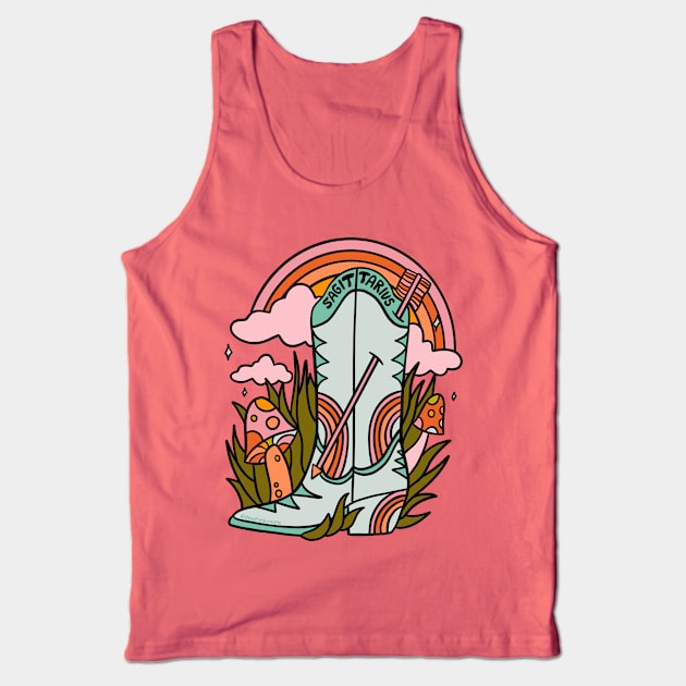 Sagittarius Cowboy Boot Tank Top by Doodle by Meg